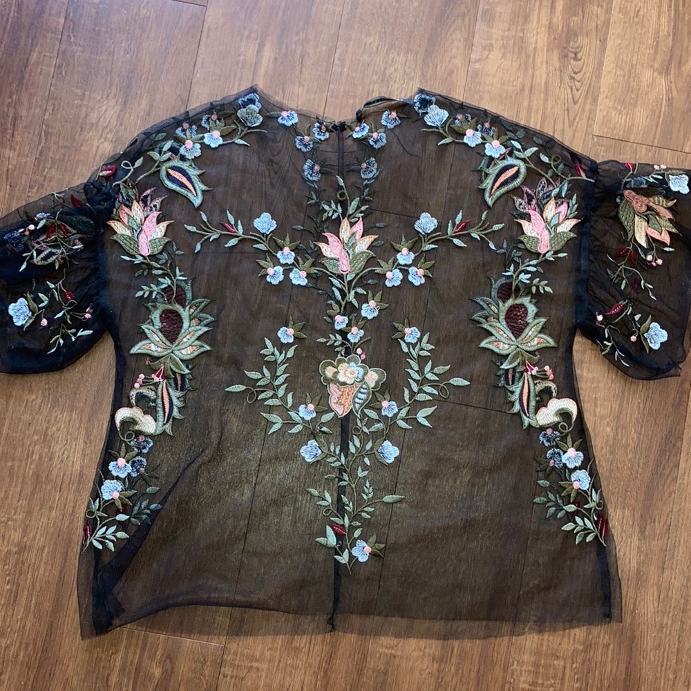 Mesh embroidered shirt from ZARA